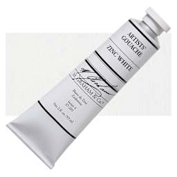 M. Graham Artists' Gouache - Zinc White, 59 ml tube and swatch
