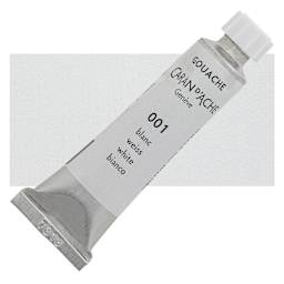 Caran d'Ache Gouache Studio Tube - White, 10 ml, Tube and swatch