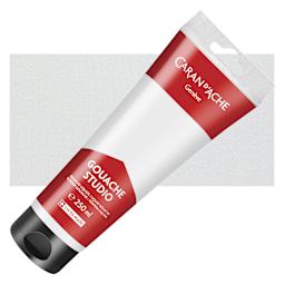 Caran d'Ache Studio Gouache - White, 250 ml, Tube and swatch