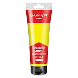 Caran d'Ache Studio Gouache - Fluorescent Lemon Yellow, 250 ml, Tube