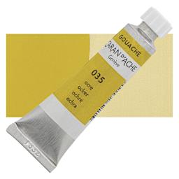 Caran d'Ache Gouache Studio Tube - Ochre, 10 ml, Tube and swatch