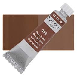 Caran d'Ache Gouache Studio Tube - Burnt Sienna, 10 ml, Tube and swatch