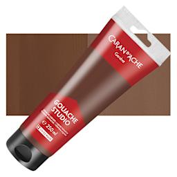 Caran d'Ache Studio Gouache - Burnt Sienna, 250 ml, Tube and Swatch