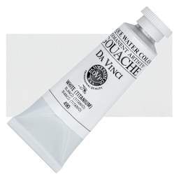 Da Vinci Professional Gouache - White (Titanium), 37 ml tube and swatch