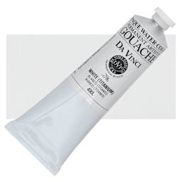 Da Vinci Professional Gouache - White (Titanium), 150 ml tube and swatch