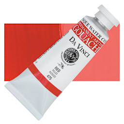 Da Vinci Professional Gouache - Red, 37 ml tube and swatch