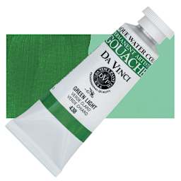 Da Vinci Professional Gouache - Green Light, 37 ml tube and swatch