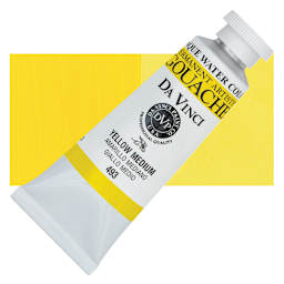 Da Vinci Professional Gouache - Yellow Medium, 37 ml tube and swatch