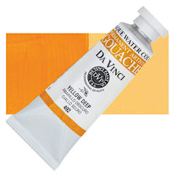 Da Vinci Professional Gouache - Yellow Deep, 37 ml tube and swatch