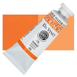 Da Vinci Professional Gouache - Orange, 37 ml tube and swatch