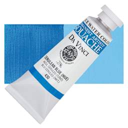 Da Vinci Professional Gouache - Cerulean Blue (Hue), 37 ml tube and swatch