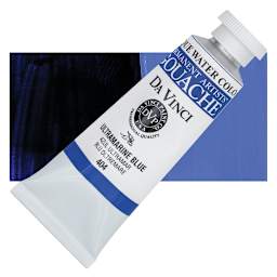 Da Vinci Professional Gouache - Blue (Ultramarine), 37 ml tube and swatch