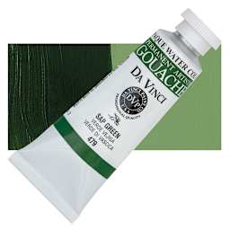 Da Vinci Professional Gouache - Sap Green, 37 ml tube and swatch
