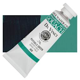 Da Vinci Professional Gouache - Phthalo Green, 37 ml tube and swatch