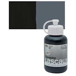 Lascaux Acrylic Gouache - Black, 85 ml bottle and swatch