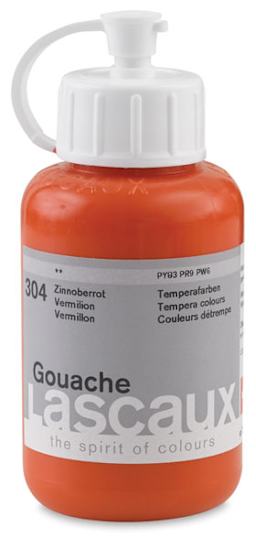Lascaux Acrylic Gouache - Front of Vermilion bottle
