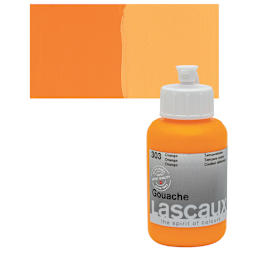 Lascaux Acrylic Gouache - Orange, 85 ml bottle and swatch