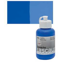 Lascaux Acrylic Gouache - Cobalt Blue, 85 ml bottle and swatch