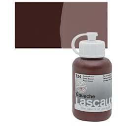 Lascaux Acrylic Gouache - Deep Brown, 85 ml bottle and swatch