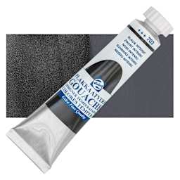 Royal Talens Gouache - Black Intenso, 20 ml tube and swatch