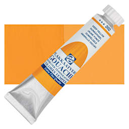 Royal Talens Gouache - Deep Yellow, 20 ml tube and swatch