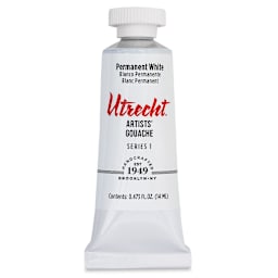 Utrecht Artists' Gouache - Permanent White, 14 ml, Tube