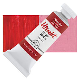 Utrecht Artists' Gouache - Primary Red, 14 ml tube and swatch