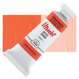 Utrecht Artists' Gouache - Cadmium Orange Hue, 14 ml tube and swatch