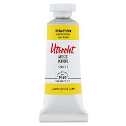 Utrecht Artists' Gouache - Brilliant Yellow, 14 ml, Tube (Front)