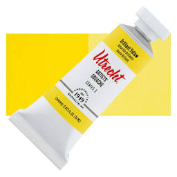 Utrecht Artists' Gouache - Brilliant Yellow, 14 ml tube and swatch