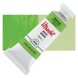 Utrecht Artists' Gouache - Yellow Green, 14 ml tube and swatch