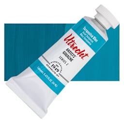 Utrecht Artists' Gouache - Turquoise Blue, 14 ml tube and swatch