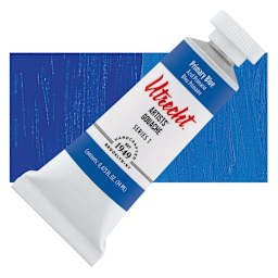 Utrecht Artists' Gouache - Primary Blue, 14 ml tube and swatch