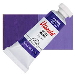 Utrecht Artists' Gouache - Deep Violet, 14 ml tube and swatch