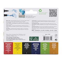 Winsor & Newton Promarker Watercolor Markers - Basic Colors, Set of 6, back fo the packaging