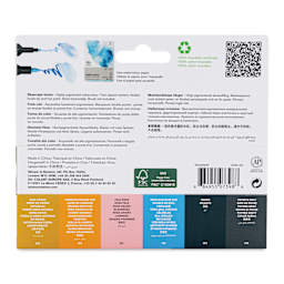 Winsor & Newton Promarker Watercolor Markers - Sky Colors, Set of 6, back of the packaging