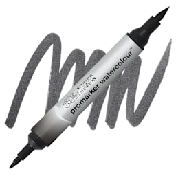 Winsor & Newton Promarker Watercolor Marker - Lamp Black marker and swatch