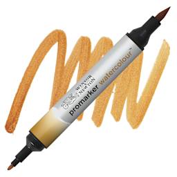Winsor & Newton Promarker Watercolor Marker - Yellow Ochre marker and swatch