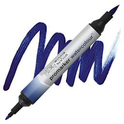 Winsor & Newton Promarker Watercolor Marker - Phthalo Blue (Red Shade) marker and swatch