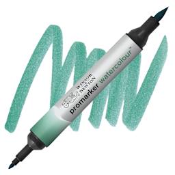Winsor & Newton Promarker Watercolor Marker - Phthalo Green marker and swatch