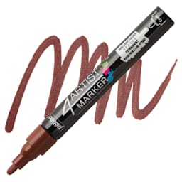 Pebeo 4Artist Marker - Brown, 4 mm marker and swatch