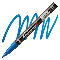 Pebeo 4Artist Marker - Dark Blue, 2 mm marker and swatch