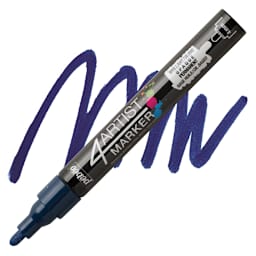 Pebeo 4Artist Marker - Deep Blue, 4 mm marker and swatch