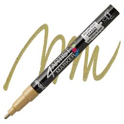 Pebeo 4Artist Marker - Gold, 2 mm marker and swatch