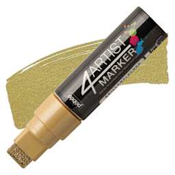 Pebeo 4Artist Marker - Gold, 15 mm marker and swatch