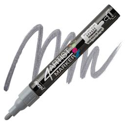 Pebeo 4Artist Marker - Grey, 4 mm marker and swatch