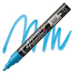 Pebeo 4Artist Marker - Light Blue, 4 mm marker and swatch