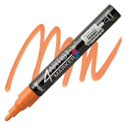 Pebeo 4Artist Marker - Orange, 4 mm marker and swatch
