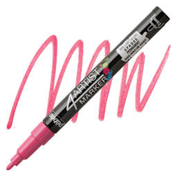 Pebeo 4Artist Marker - Pink, 2 mm marker and swatch
