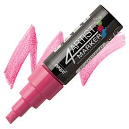 Pebeo 4Artist Marker - Pink, 8 mm marker and swatch